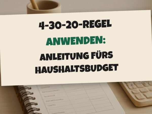 4-30-20-Regel anwenden: Anleitung fürs Haushaltsbudget