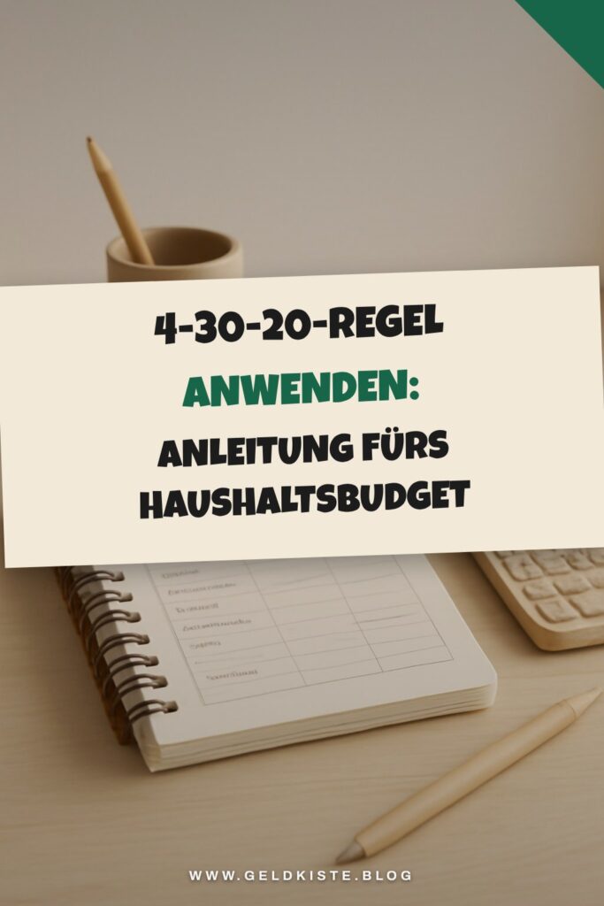 4-30-20-Regel anwenden: Anleitung fürs Haushaltsbudget