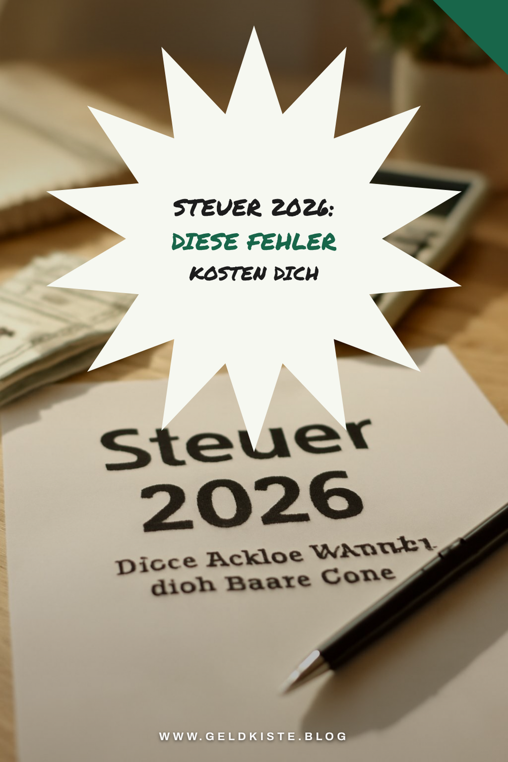 Steuer 2026: Diese Fehler kosten dich bares Geld — Problem-Szenario