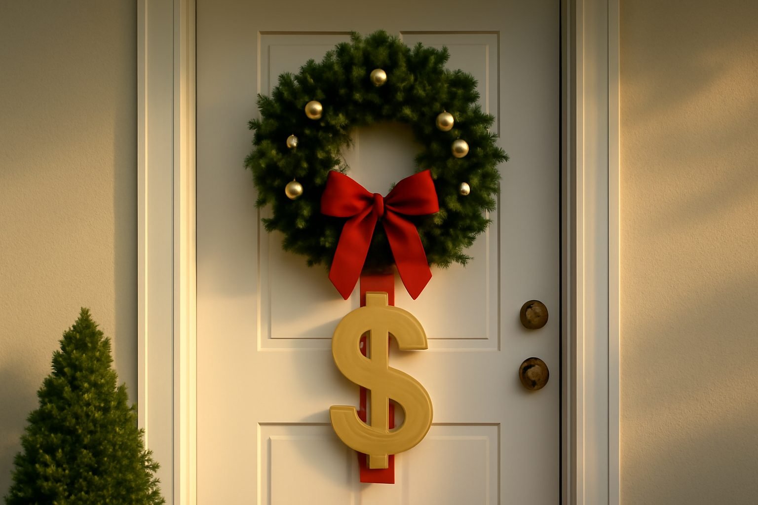 Weihnachtsdeko Hauseingang mit kleinem Budget
