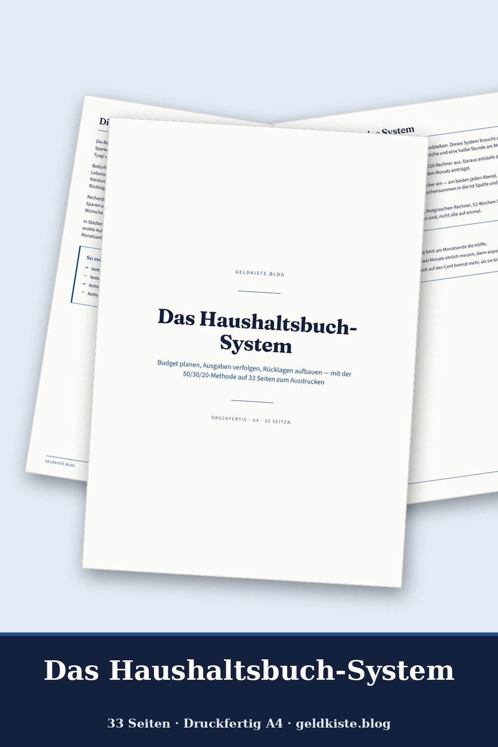 Das Haushaltsbuch-System – Vorschau des PDF-Planers