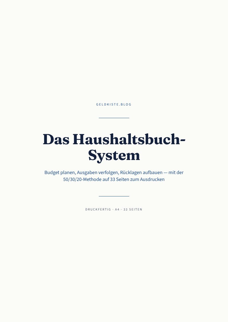 Das Haushaltsbuch-System – Vorschau Seite 1